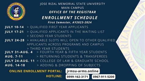 jrmsu online registration 2023|Enrollment Schedule for .